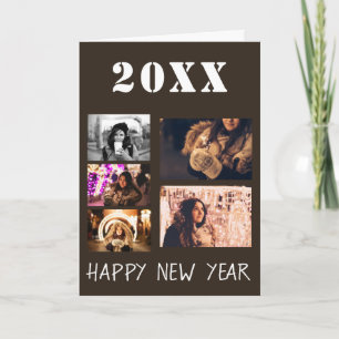 New Year Photo 2023 Collage 5 Photos Holiday Card
