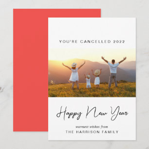 New Year Photo Minimal 2020 Cancelled Holiday Card