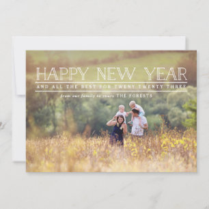 New year photo typography holiday card