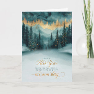 New Year Pine Forest Write Our Own Story Holiday Card