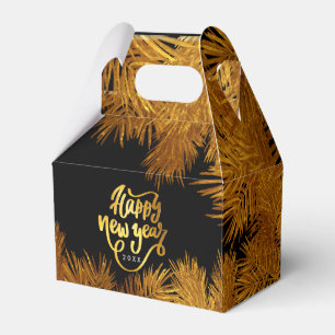 New Year Pine Gold Elegant Corporate Party Favour Box