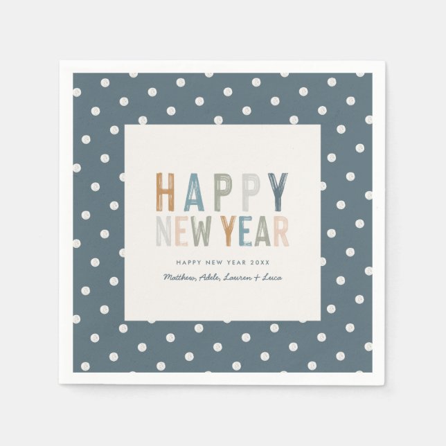 New year polka dot modern graphic napkin (Front)