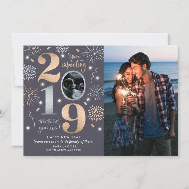 New Year Pregnancy Announcement New Year 2019 (Front)