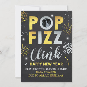 New Year Pregnancy Announcement New Year Card