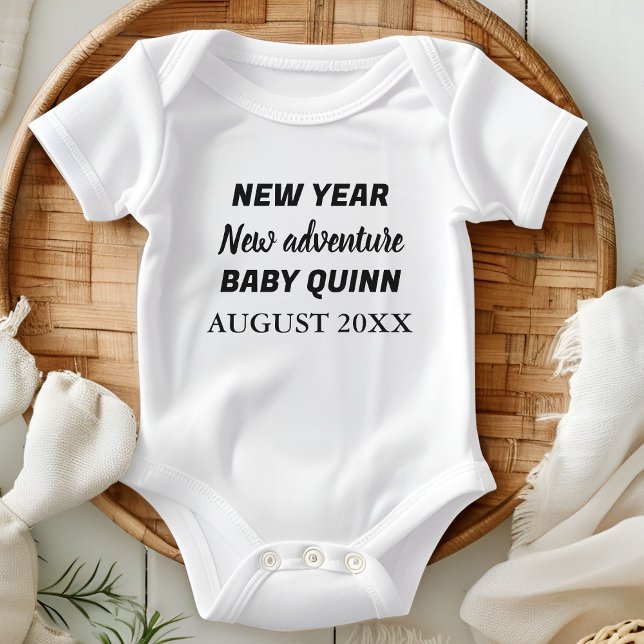 New Year Pregnancy Announcement Social media Baby Bodysuit (Creator Uploaded)