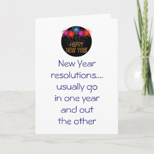 NEW YEAR RESOLUTION-MAKE EM' BREAK EM' HOLIDAY CARD