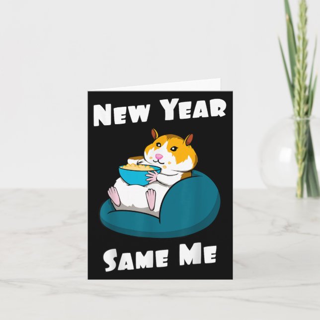 New Year Resolution New Year Same Me Funny Cute Fa Card (Front)