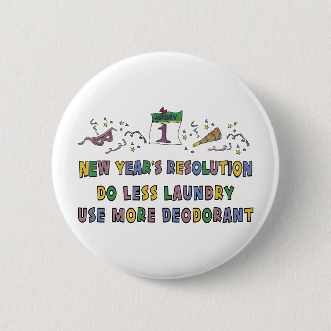 New Year Resolutions Funny Gift 6 Cm Round Badge (Front)