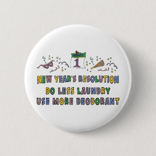 New Year Resolutions Funny Gift 6 Cm Round Badge