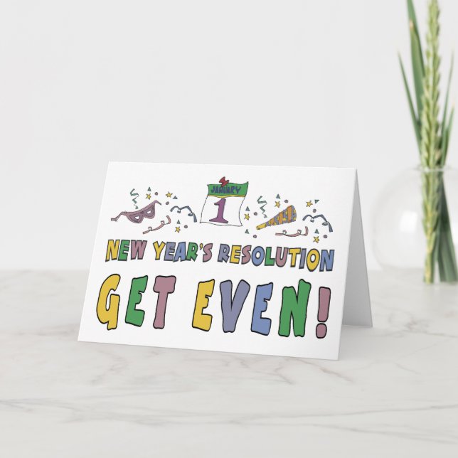 New Year Resolutions Funny Gift Holiday Card (Front)