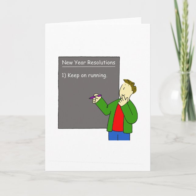 New Year Resolutions Keep on Running Holiday Card (Front)