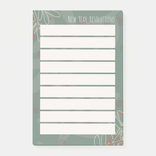 New Year Resolutions  Post-it Notes (Front)