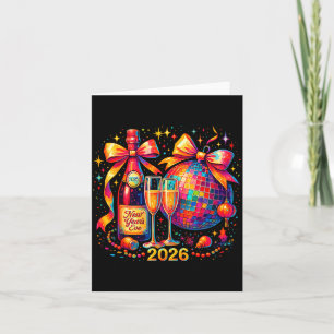New Year’s Eve 2026 Disco Champagne Color Blast Card