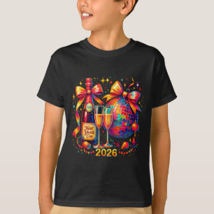 New Year’s Eve 2026 Disco Champagne Color Blast  T-Shirt