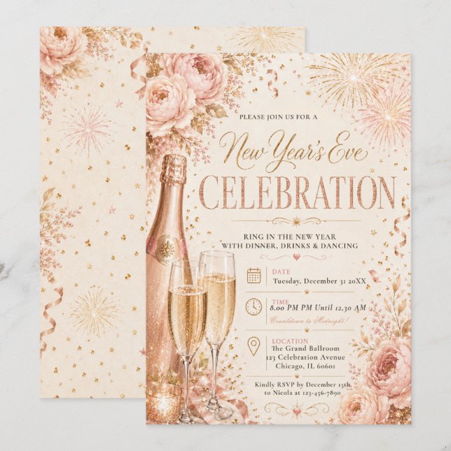 New Year’s Eve Celebration Invitation (Front/Back)