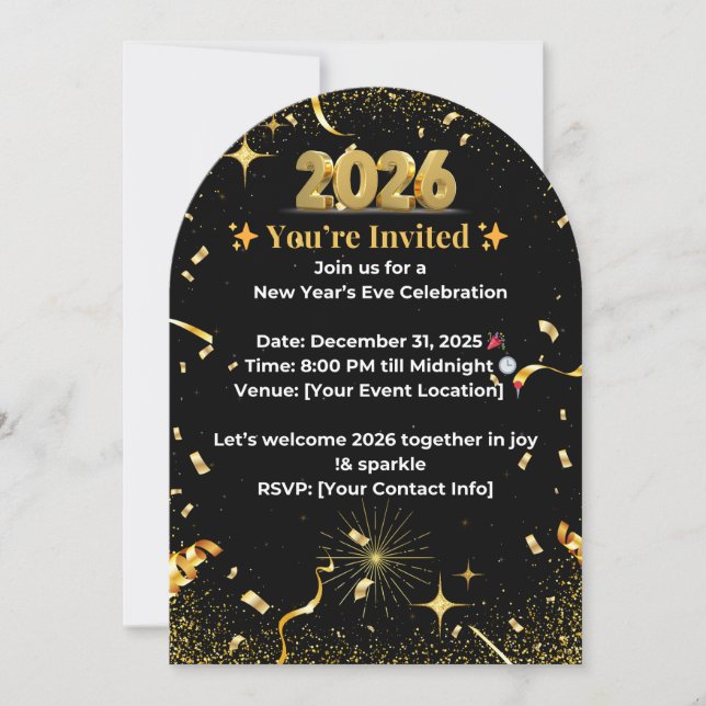  New Year’s Eve Celebration Invitation (Front)