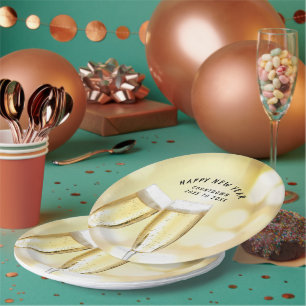 New Year’s Eve & Day Toast Celebration Party Paper Plate