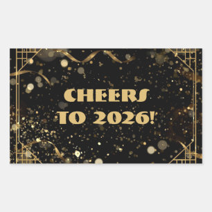 New Year’s Eve Favor Tag   Elegant Black & Gold