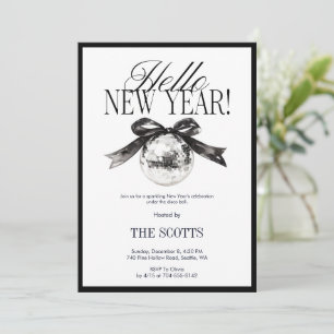 New Year’s Eve Hello New Year Disco Ball Invitation