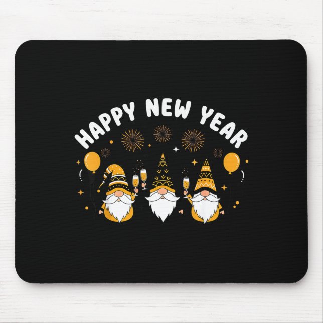 New Year’s Eve Party Happy New Year Gnome Confetti Mouse Pad (Front)