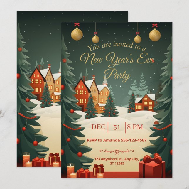 New Year’s Eve Party Invitation 2026 (Front/Back)