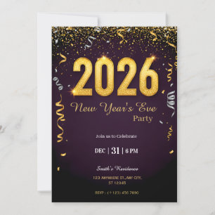 New Year’s Eve Party Invitation NYE Celebration