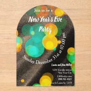 New Year’s Eve party multicolor   Acrylic Invitations