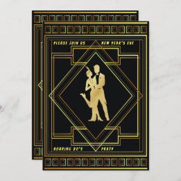 New Year’s Eve Roaring 20's Vintage Party, ZRP Invitation