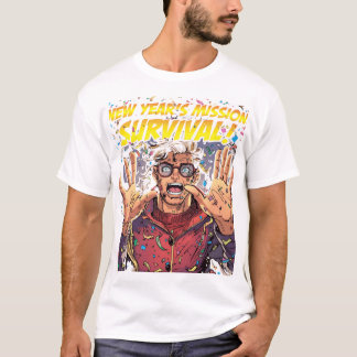 New Year’s Mission: Survival! Funny Comic Characte T-Shirt