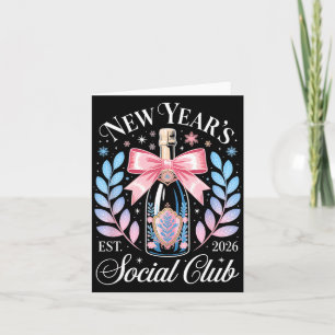 New Year’s Social Club 2026 Elegant Champagne Art  Card