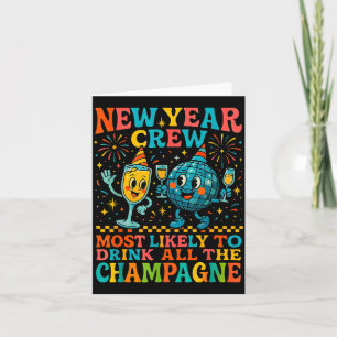 New Year’s Social Club 2026 Elegant Champagne Art  Card