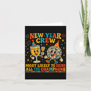 New Year’s Social Club 2026 Elegant Champagne Art  Card