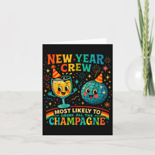 New Year’s Social Club 2026 Elegant Champagne Art  Card