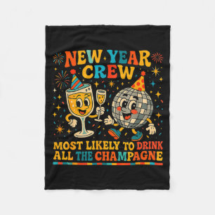 New Year’s Social Club 2026 Elegant Champagne Art Fleece Blanket