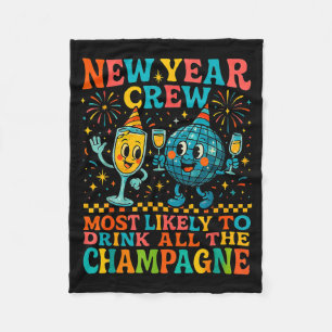 New Year’s Social Club 2026 Elegant Champagne Art Fleece Blanket