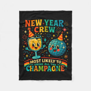 New Year’s Social Club 2026 Elegant Champagne Art Fleece Blanket