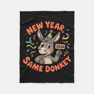 New Year Same 2026 Funny Farm Animal Family Matchi Fleece Blanket