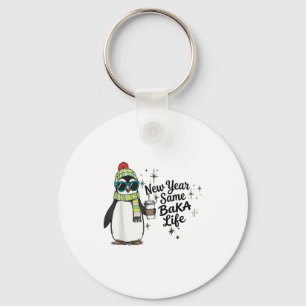 New Year Same Baka Life Penguin Meme Joke  Key Ring