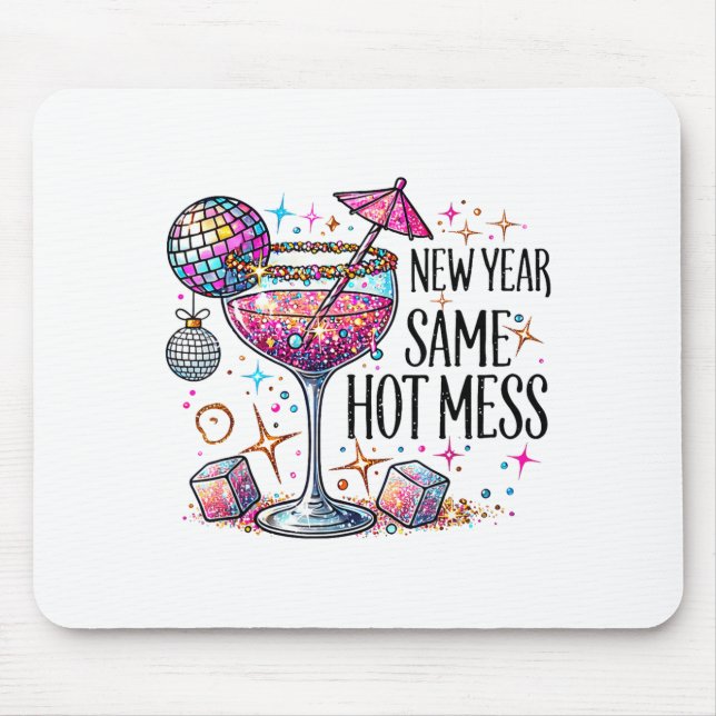 New Year Same Hot Retro Mess Tail Happy New Year P Mouse Pad (Front)