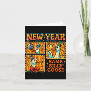 New Year Same Silly Goose Funny Retro Party Gift Card