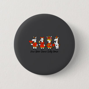 New Year Same Silly Horse Funny Chinese Lunar New  6 Cm Round Badge