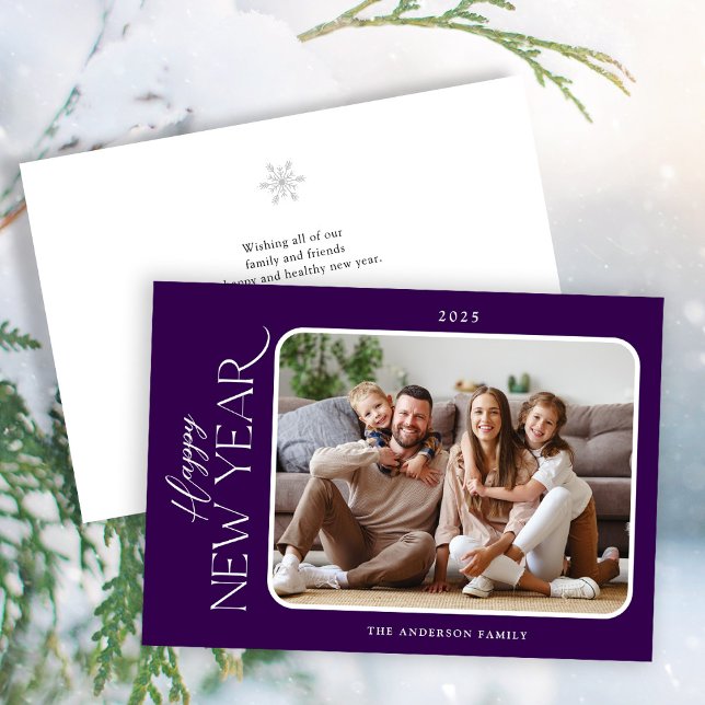 New Year Simple Elegance Photo Holiday Card (Creator Uploaded)