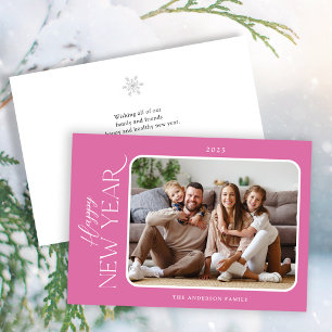 New Year Simple Elegance Photo Holiday Card