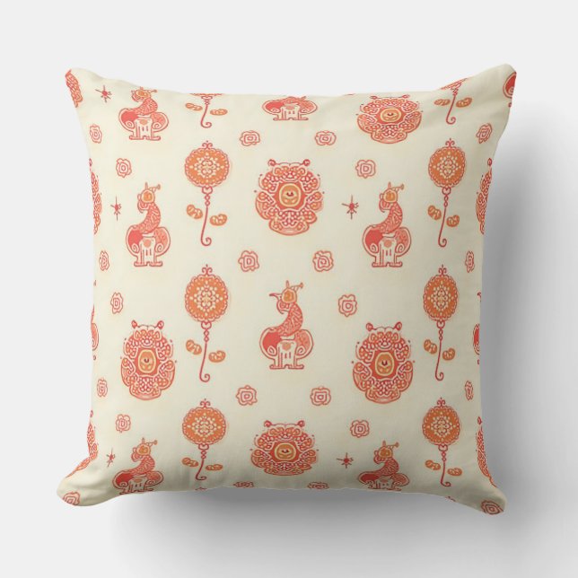 New Year Simple Patterned Pillow B (Front)