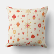 New Year Simple Patterned Pillow C