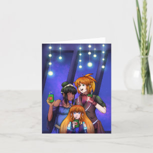 New Year Space Celebration Thank You Card