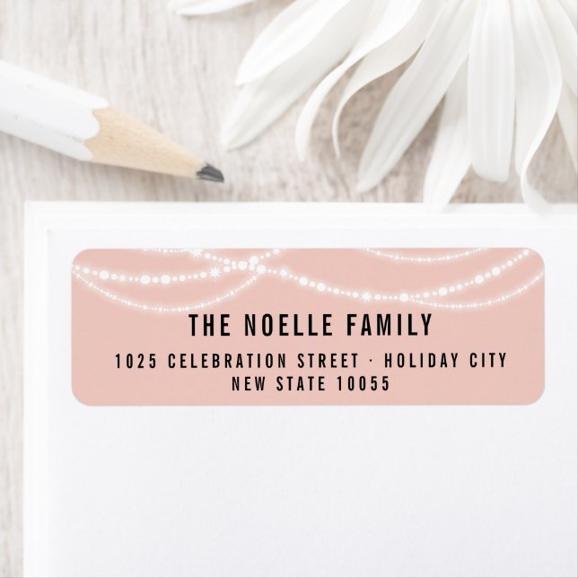 New Year Sparkling Lights Holiday Address Labels (Insitu)