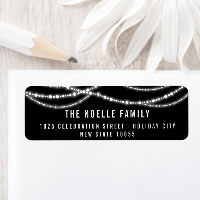 New Year Sparkling Lights Holiday Address Labels (Insitu)