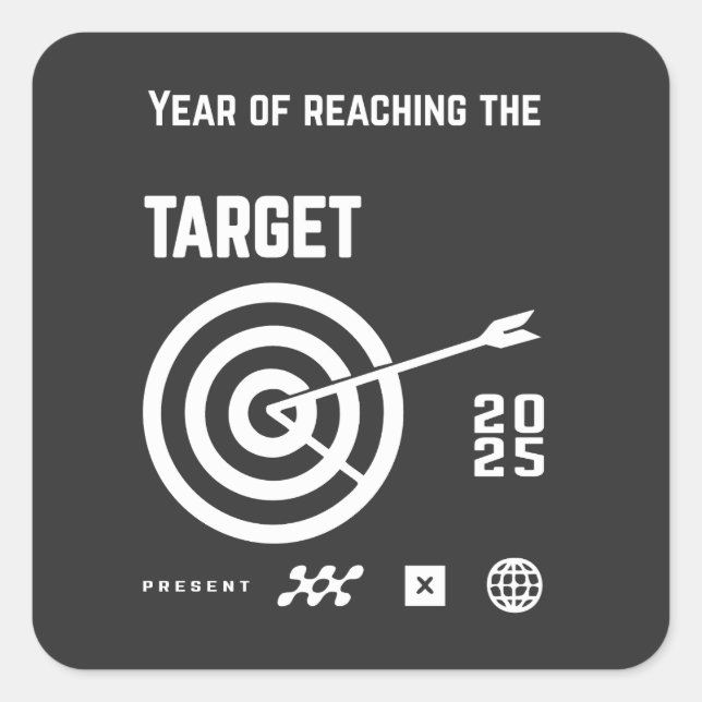new year square sticker (Front)