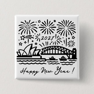 New Year Sydney Fireworks 2027 Australia 15 Cm Square Badge